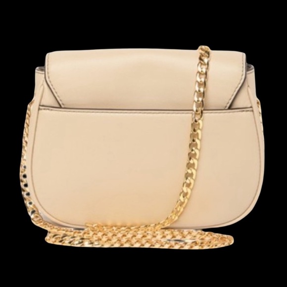 Marc Jacobs Beige Nude Off-White Leather Gold Link Chain Crossbody Shoulder bag - Picture 2 of 8